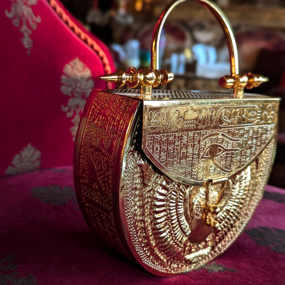 Copper Handcarved Metal Egyptian Handbag - Picture 3 of 10